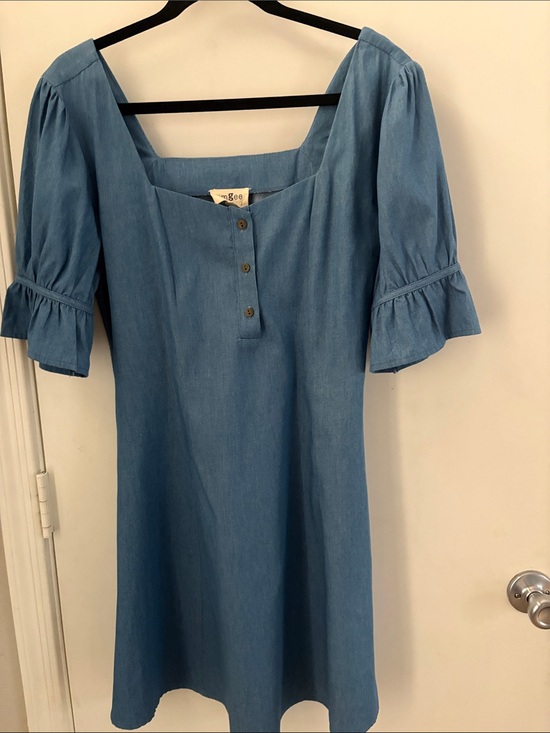 Umgee Dresses & Skirts - Umgee Denim Dress – Boho Western Cottagecore Cotton Size M Boutique Dry Cleaned!